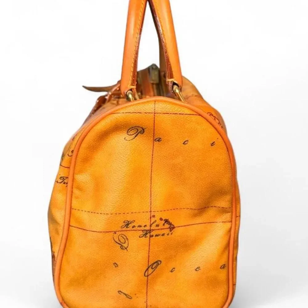 Authentic Alviero Martini 1ª Classe Geo Classic Medium Boston Bag Map Satchel